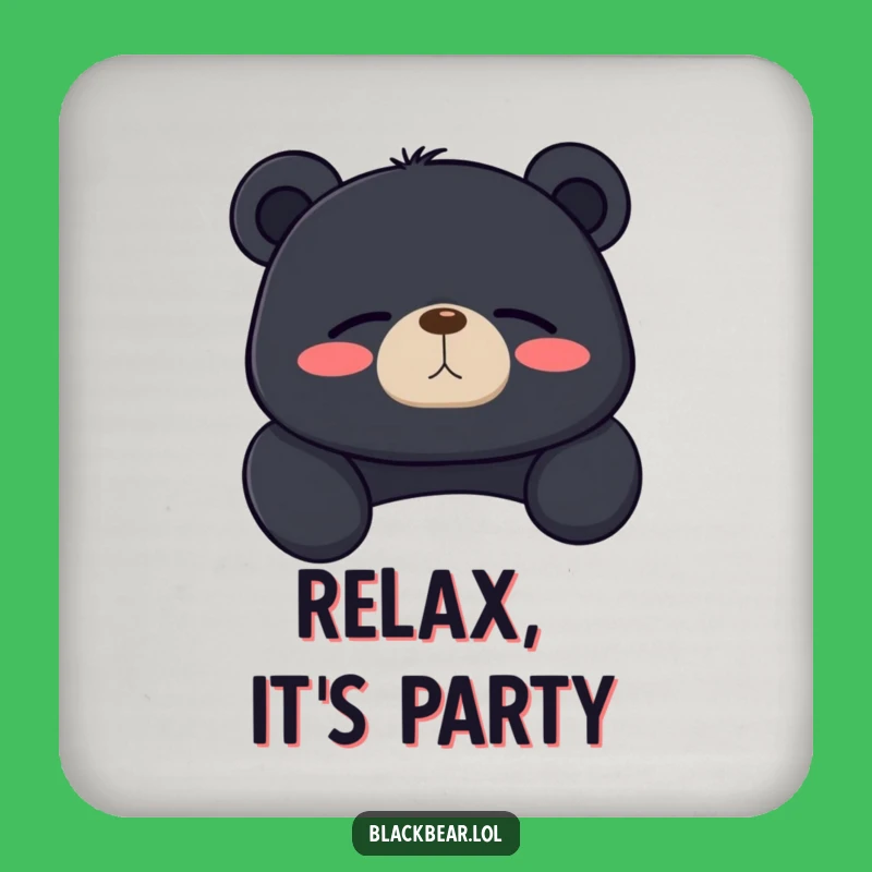 Funny Lounging Bear Coaster Set: Contented Sigh, a Relaxing Gift