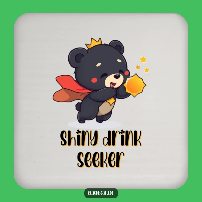 Funny Regal Bear Cub Coaster Set - Shiny Protection, Unique Gift