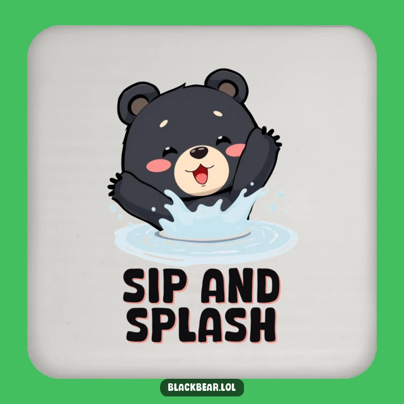 Funny Splashing Bear Coaster - Protect Surfaces with Puddle Fun