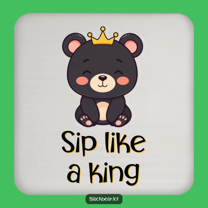 Funny Bear King Coaster - Protect Surfaces with Gentle Grace