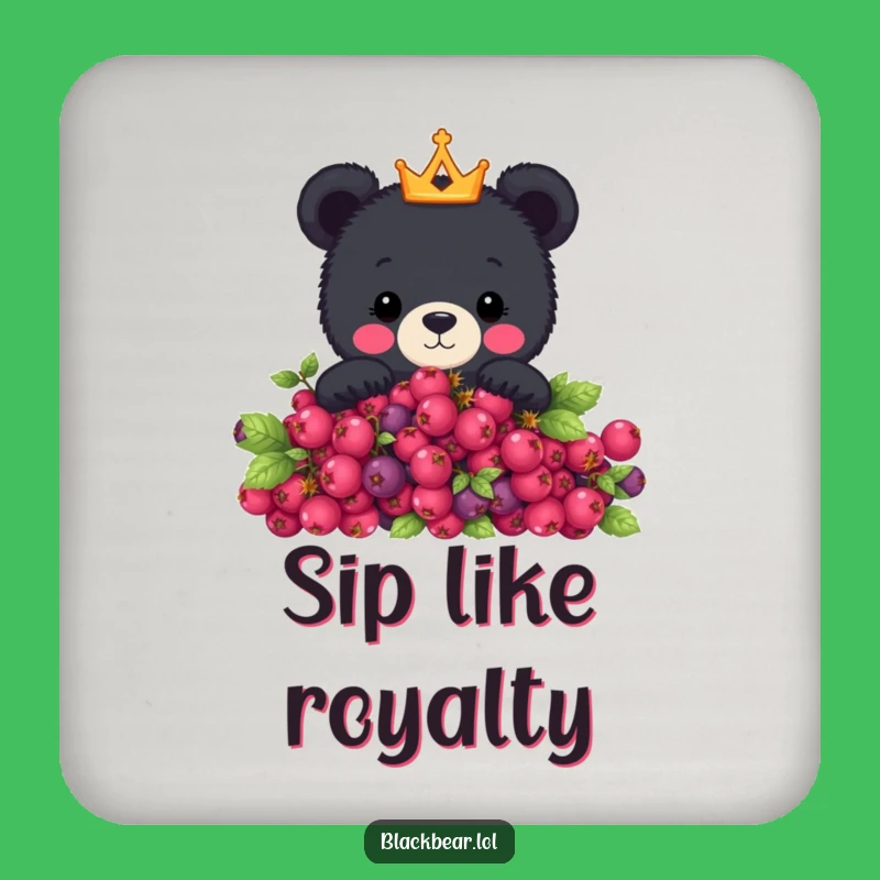Funny Crowned Bear Coaster - Cute Peeking Bear Drink Protector, Perfect Funny Gift