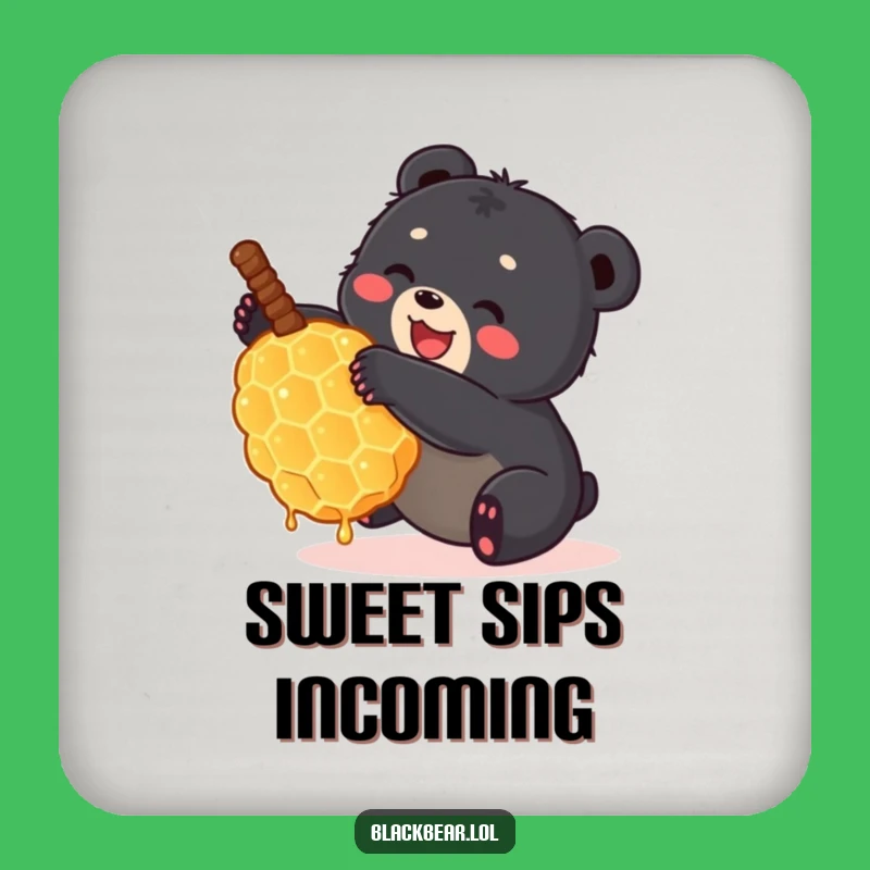 Funny Bear Cub Honeycomb Coaster - Sweet Surface Protection