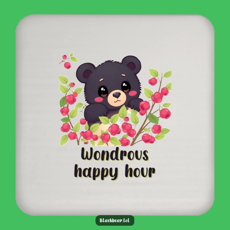 Funny Shy Bear Berry Bush Coaster - Curious Table Protection