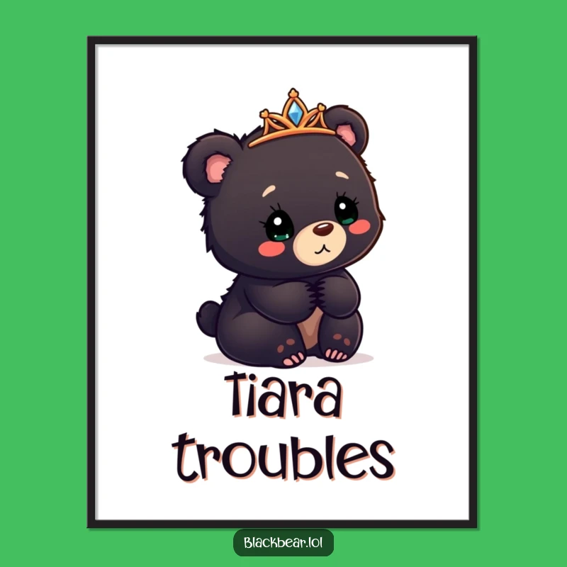 Funny Bear Cub Poster: Delightfully Confused Art for Your Walls Gift
