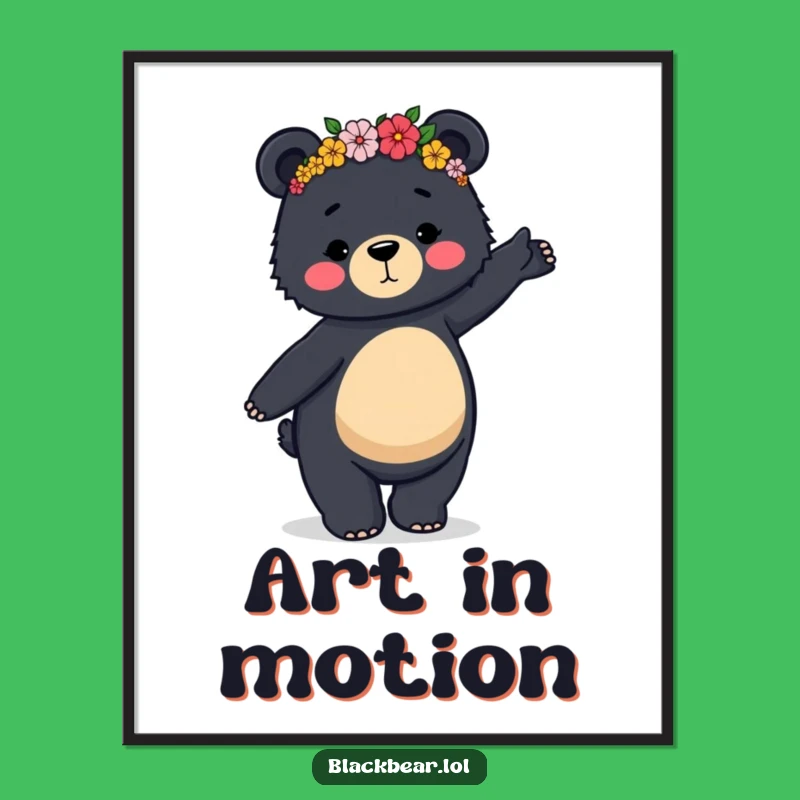 Funny Dancing Bear Poster: Whimsical Art for a Joyful Space