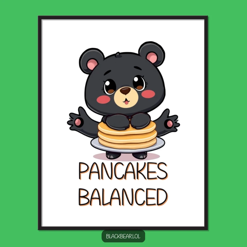 Funny Pancake Bear Poster: Hilarious Big Eyed Art, Perfect Funny Gift!