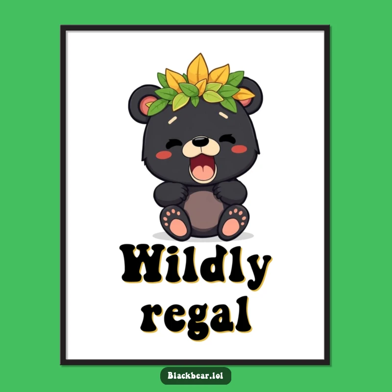 Playful Roar Bear Cub Poster - Woodland Decor, Perfect Funny Gift for Kids' Rooms!