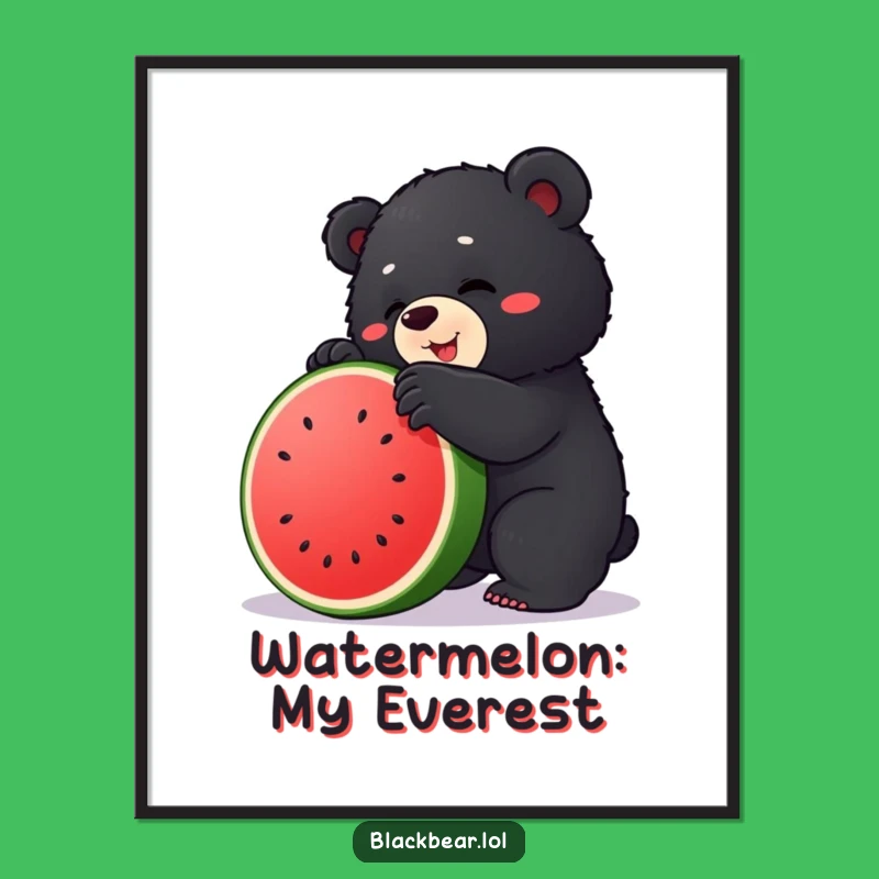 Funny Bear Cub Climber Poster: Adorable Wall Art for Nature Lovers