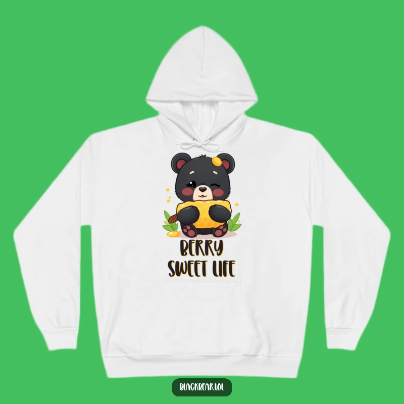 Funny Bear Honey Hoodie: Winking Cub, Cozy and Humorous Present!