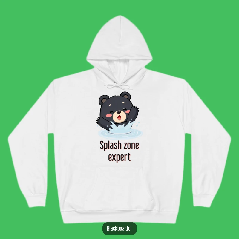 Cozy Funny Splashing Bear Hoodie - Warm Comfort for Playful Souls