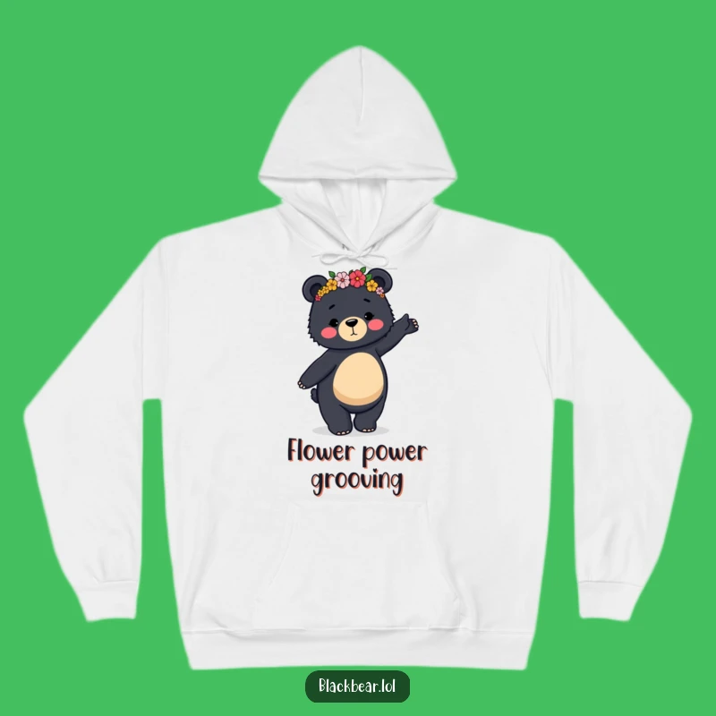 Funny Flower Crown Bear Hoodie: Cozy Up with Graceful Clumsiness