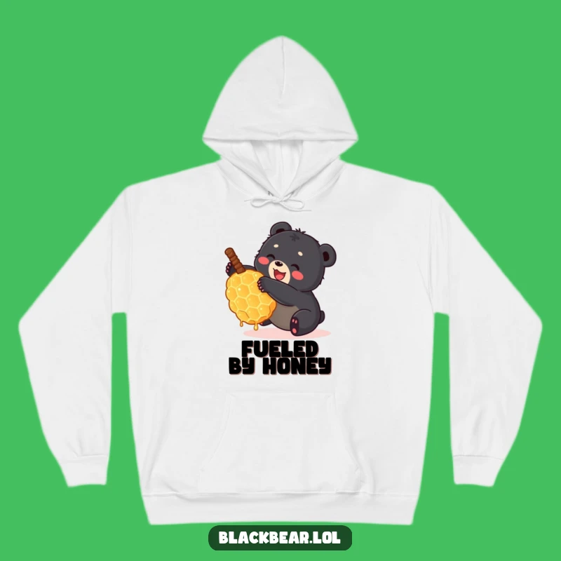 Funny Bear Cub Honeycomb Hoodie - Cozy Forest Treat Sweatshirt