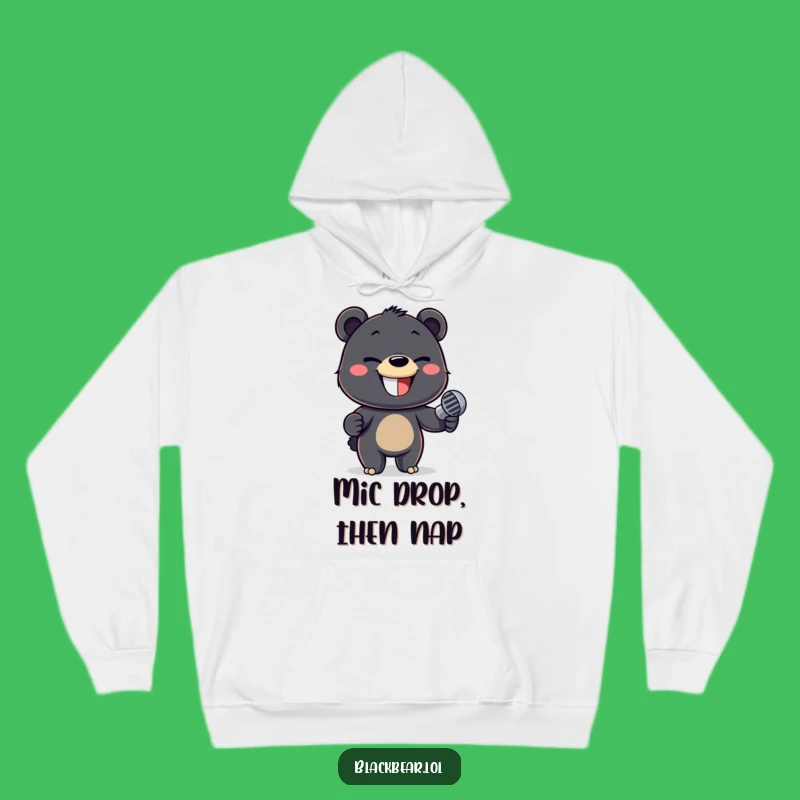 Funny Bear Cub Mic Hoodie: Cozy Up with a Rocking Performance!