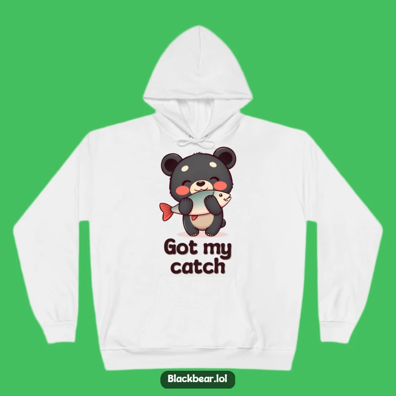 Funny Bear Fish Hoodie: Balancing Cub, Cozy and Humorous Present!