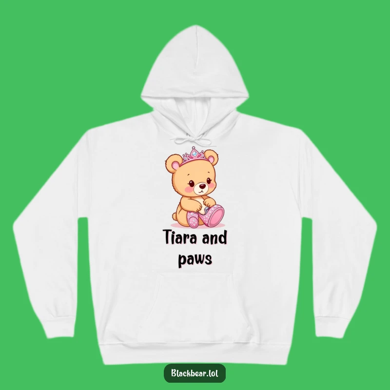 Funny Bear Tiara Shoes Hoodie: Cozy Cub Style, Warm Funny Gift for Dreamers