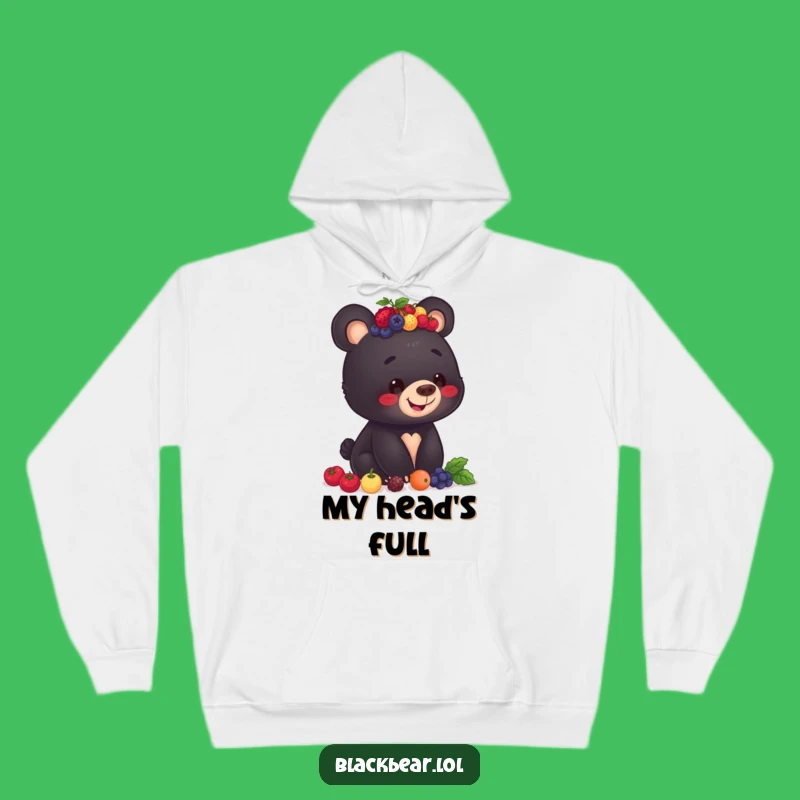 Funny Berry Bear Cub Hoodie - Cozy Balancing Berries Design, Perfect Gift