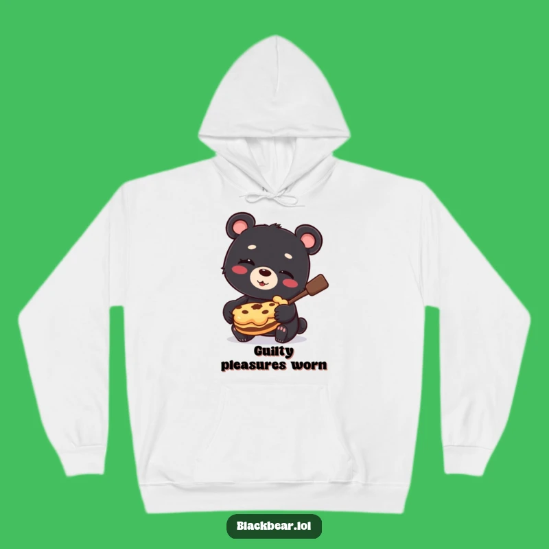 Funny Bear Cub Pie Thief Hoodie: Cozy Mischief, Hilarious Dessert Lover Gift