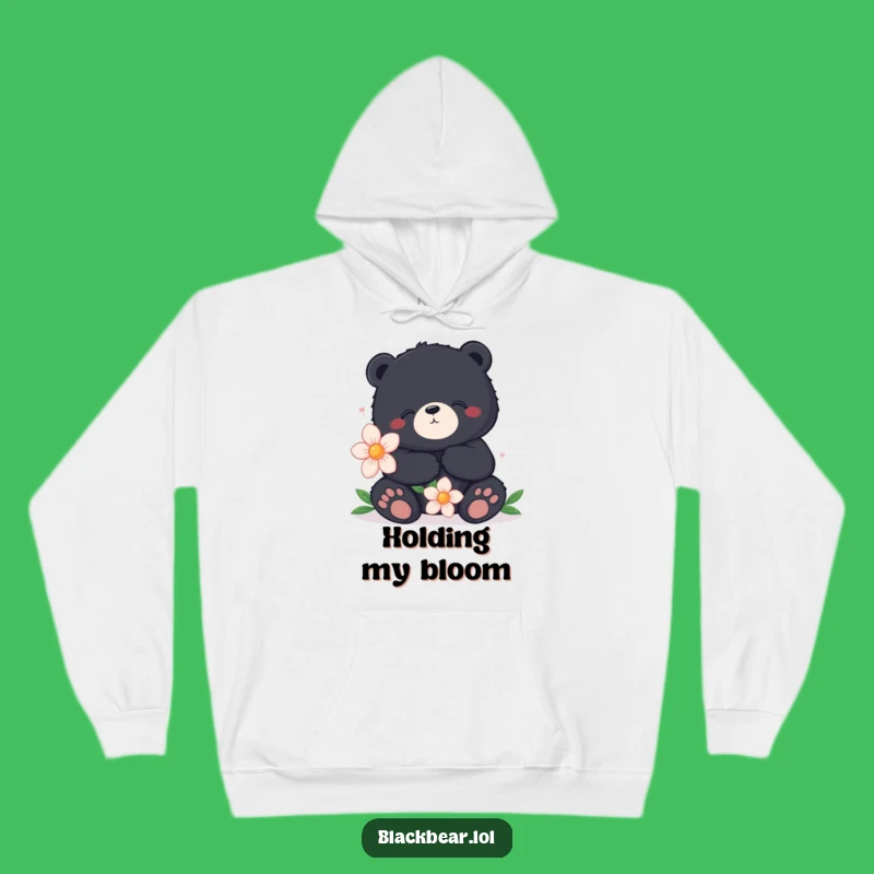 Funny Cozy Bear Hoodie - Content Flower Bear Sweatshirt, Perfect Funny Gift