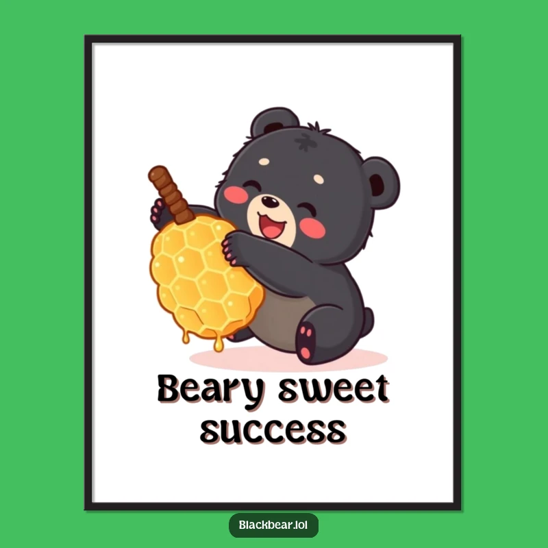 Free Printable Wall Art: Bear Cub & Honeycomb, Sweetly Humorous Downloadable Decor