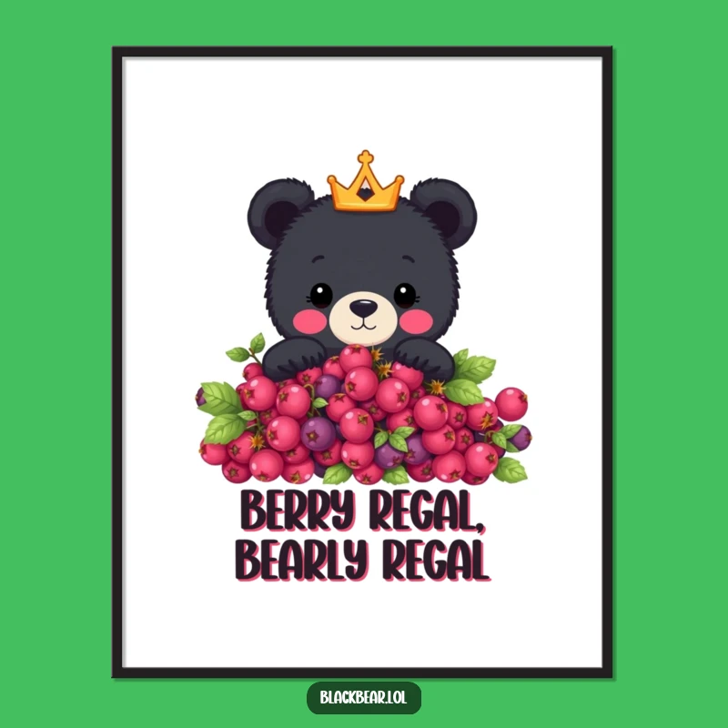 Free Printable Wall Art: Cute Crown Bear Peeking, Funny Downloadable Art for Home