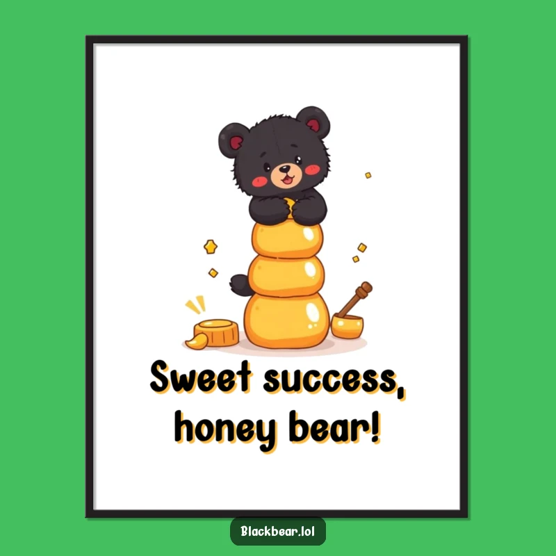 Funny Free Printable Wall Art: Balancing Bear Honey Decor