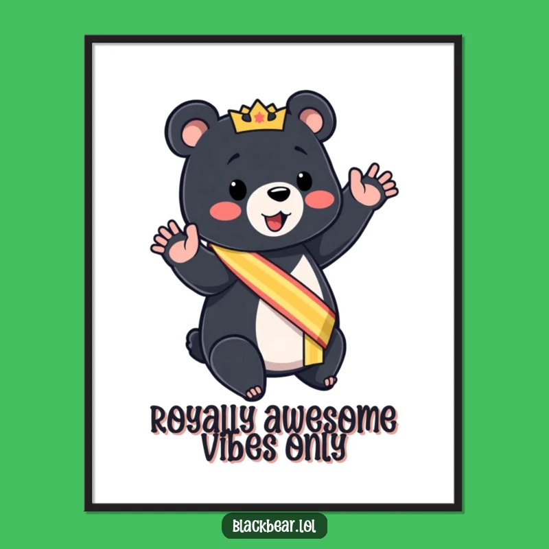 Funny Free Printable Wall Art: Royal Bear Cub, Majestic Downloadable Decor
