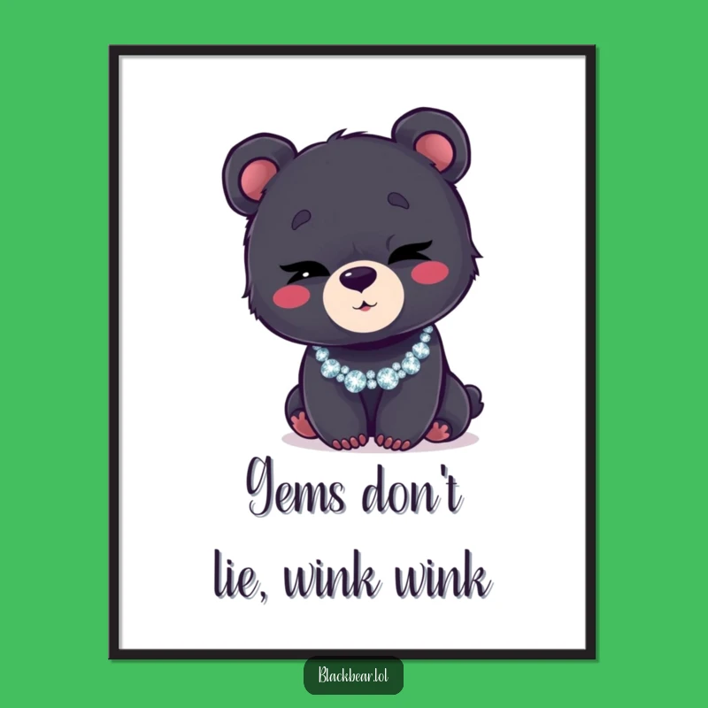 Free Printable Wall Art: Funny Winking Bear Cub - Glamorous Downloadable Decor