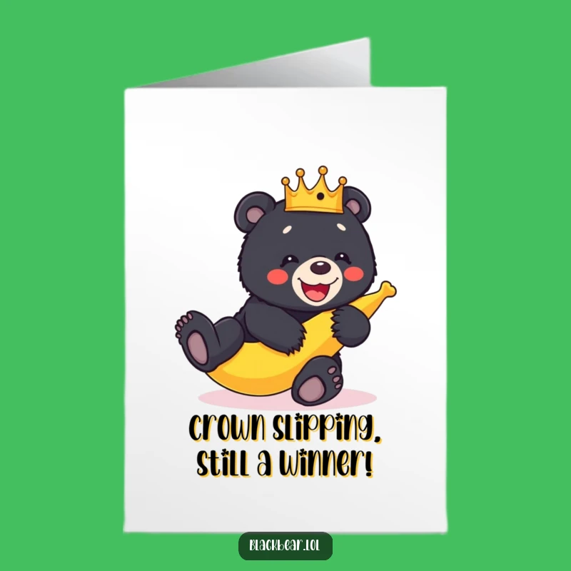 Funny Free Printable Birthday Card: Giggling Bear Cub Crown Slip - Downloadable Gift