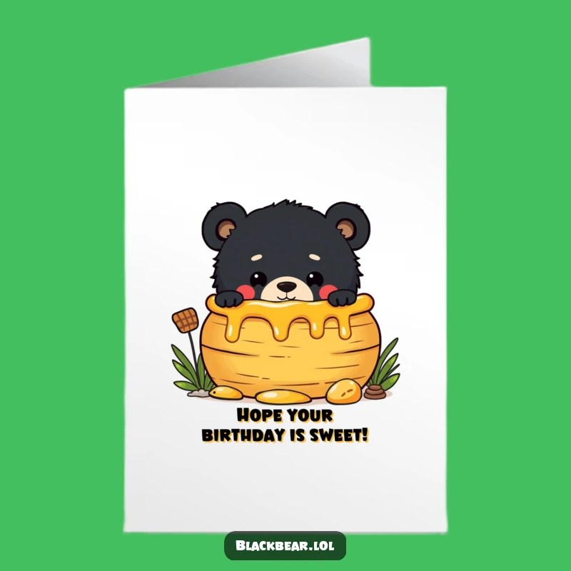 Free Printable Birthday Card: Honey Pot Bear Cub, Funny Downloadable Gift