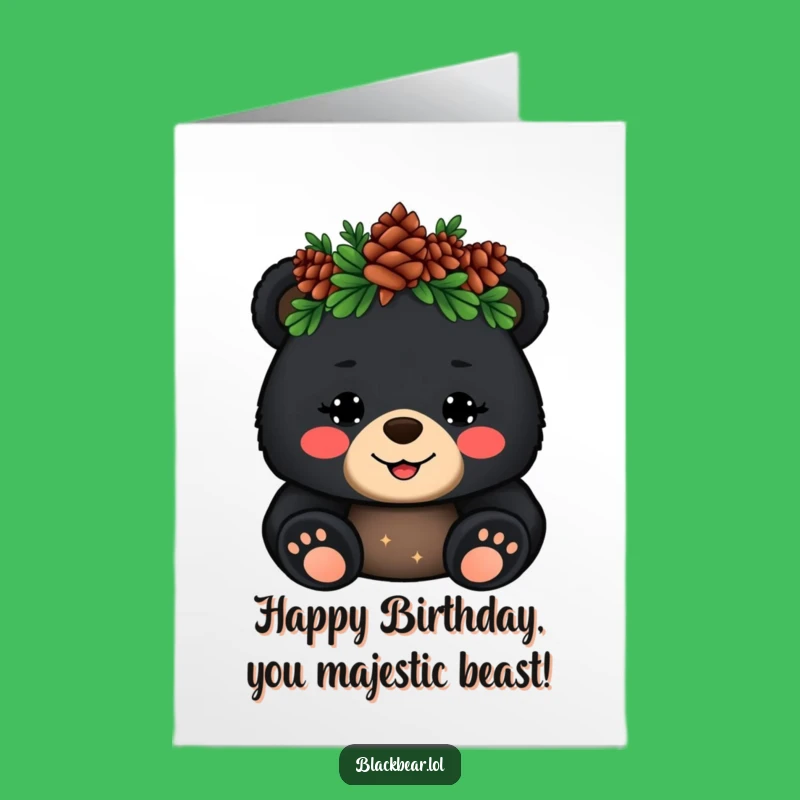 Free Printable Birthday Card: Bear Cub King, Cute Downloadable Royal Wishes