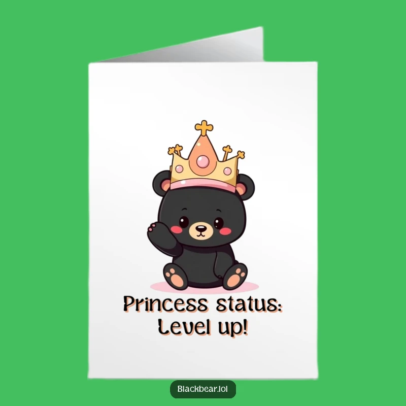 Free Printable Birthday Card: Bear Cub Princess Fun - Downloadable Gift!