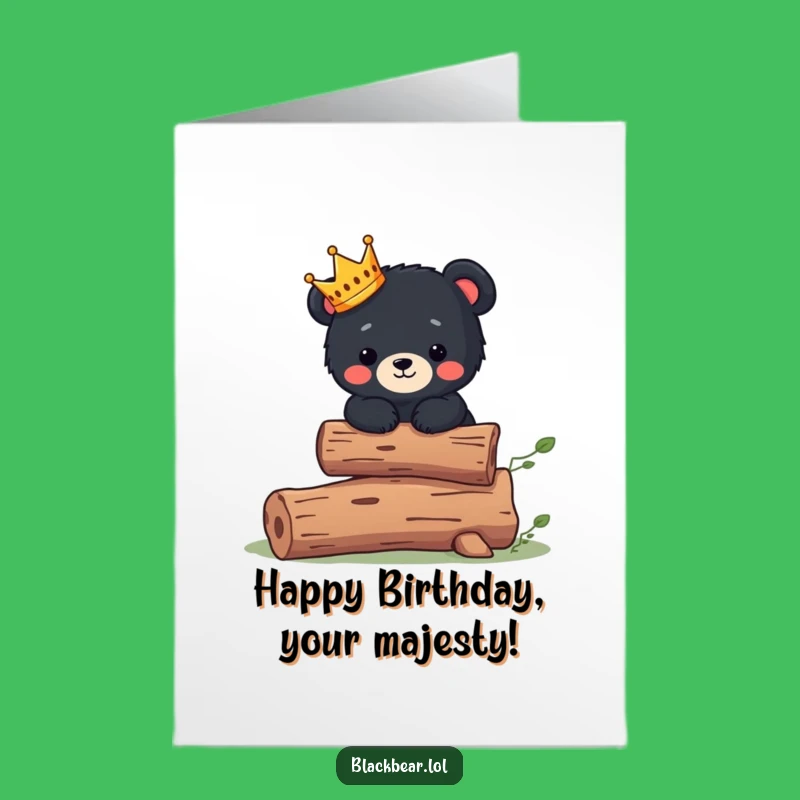 Royal Free Printable Birthday Card: Bear King - Adorable DIY Downloadable Gift for Royalty