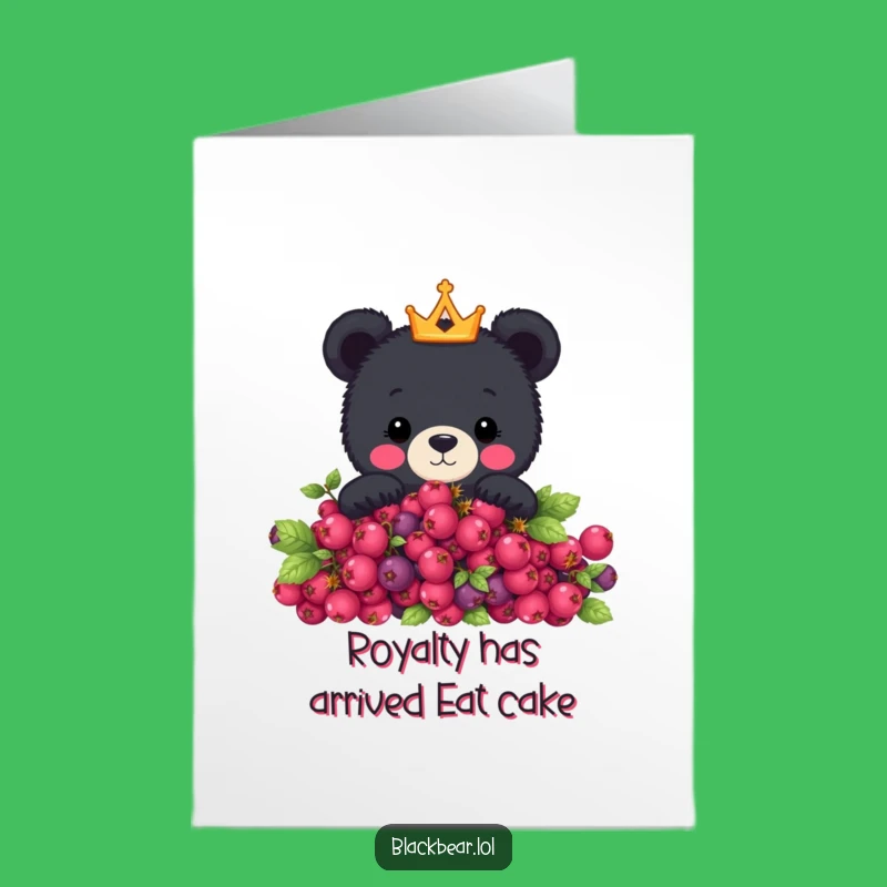 Free Printable Birthday Card: Cute Crown Bear Peeking, Funny Downloadable Gift