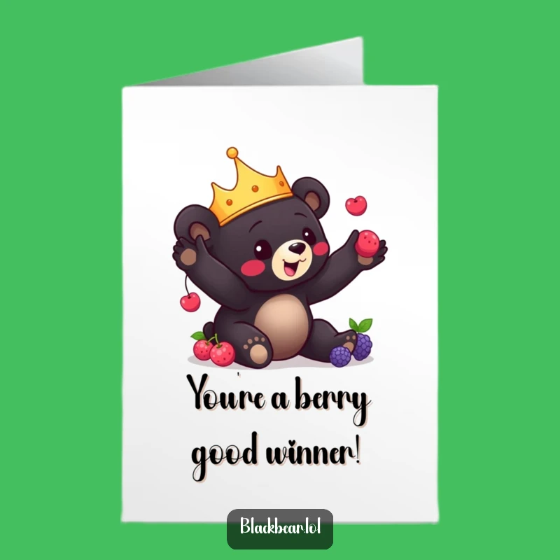 Free Printable Bear Congrats Card: Juggling Cub Crown, Unique Downloadable Gift