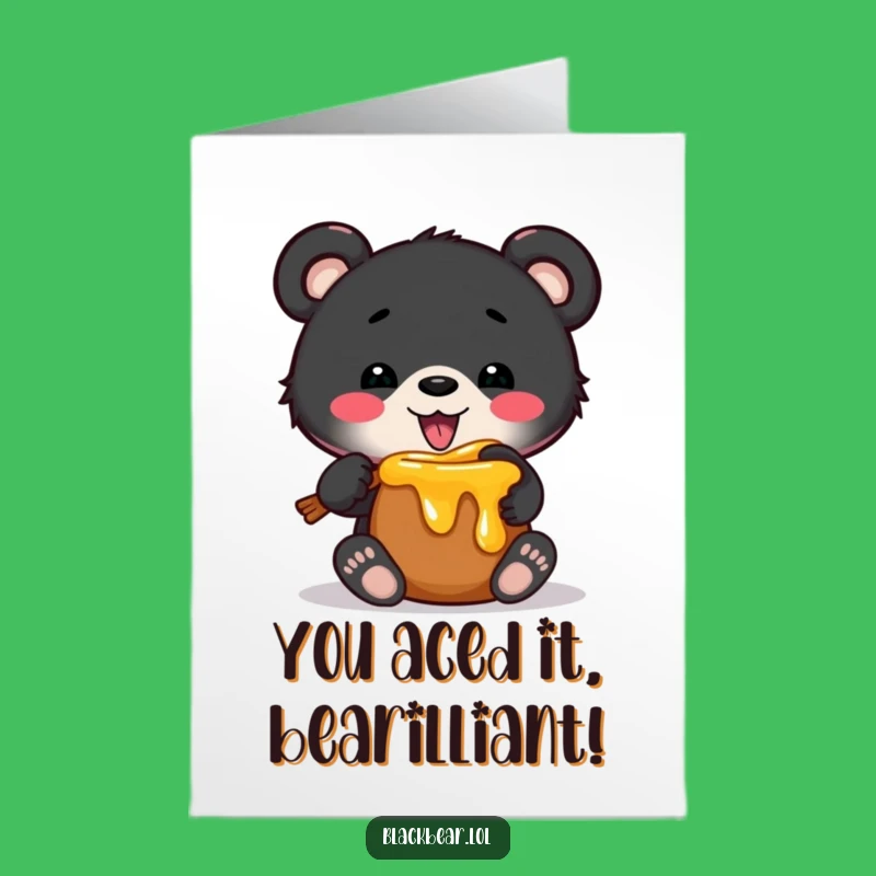 Free Printable Congrats Card: Bear Cub Honey Pot Success Humor Download