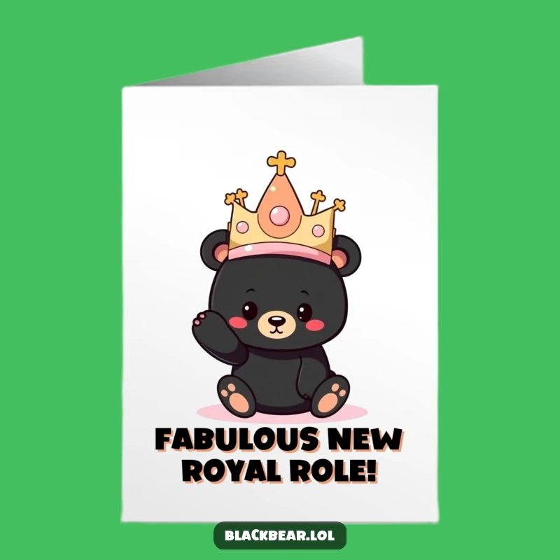 Free Printable Congrats Card: Bear Cub Princess Glamour - Download Today!