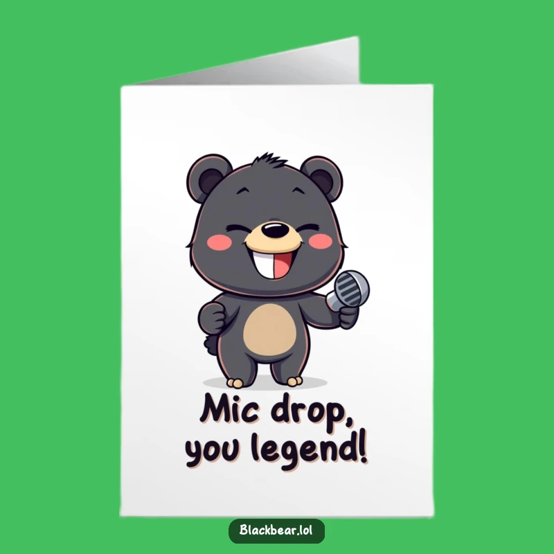 Free Printable Congrats Card: Bear Cub Rockstar - Downloadable Celebration!
