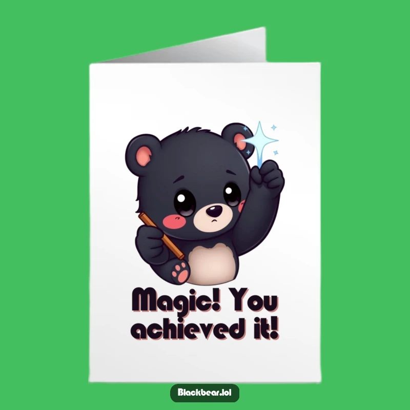 Free Printable Congrats Card: Curious Bear Wand Funny Downloadable Gift