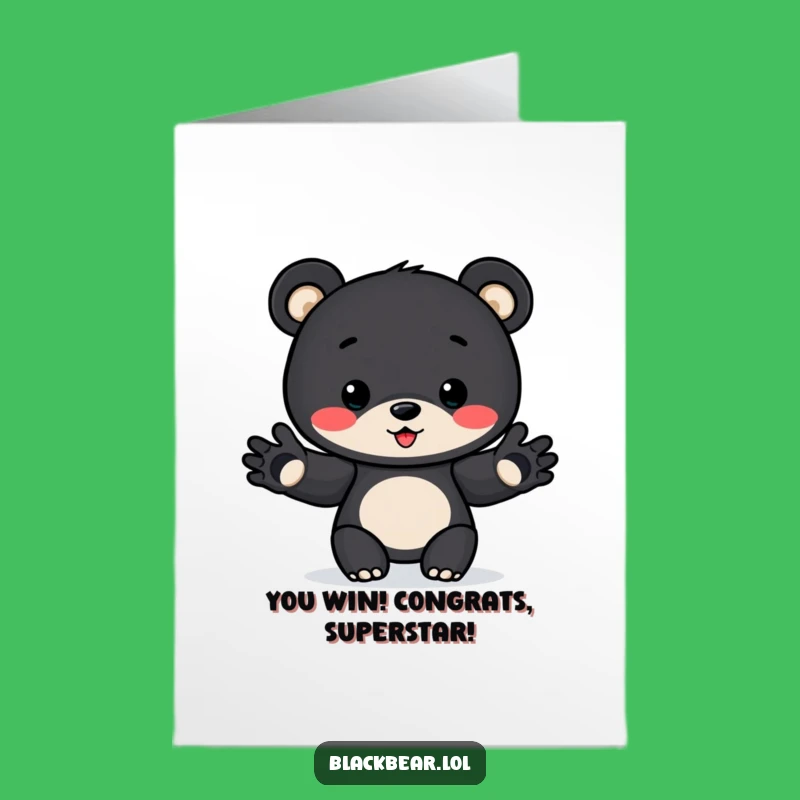 Free Printable Congrats Card: Funny Bear Cub Award Presenter for Your Downloadable Gift