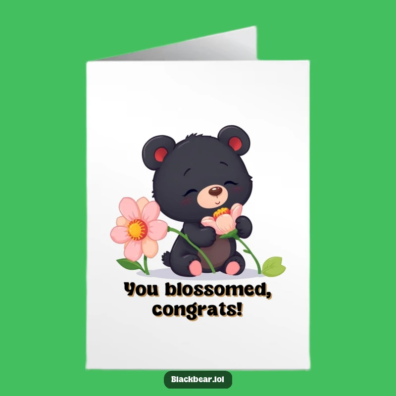 Free Printable Congratulations Card: Curious Cub, Delightful Flower, DIY Gift