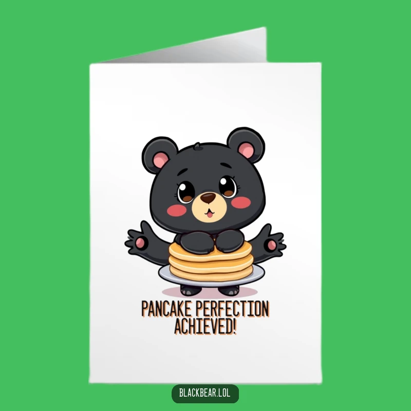 Free Printable Congratulations Card: Pancake Bear Balancing Act, Funny Downloadable Joy