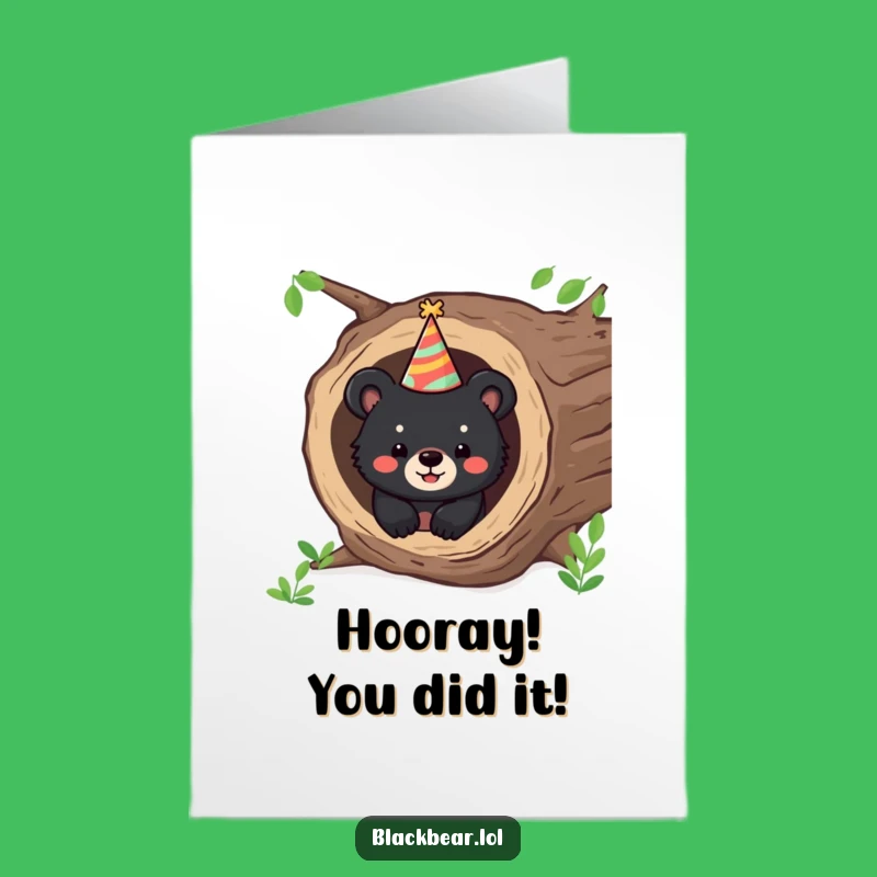 Free Printable Congratulations Card: Bear Cub Party Surprise, Funny Downloadable Celebration