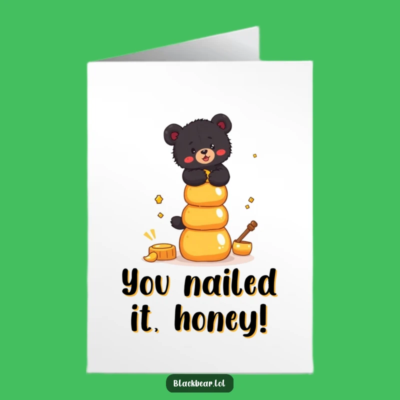 Free Printable Congrats Card: Bear's Sweet Success!
