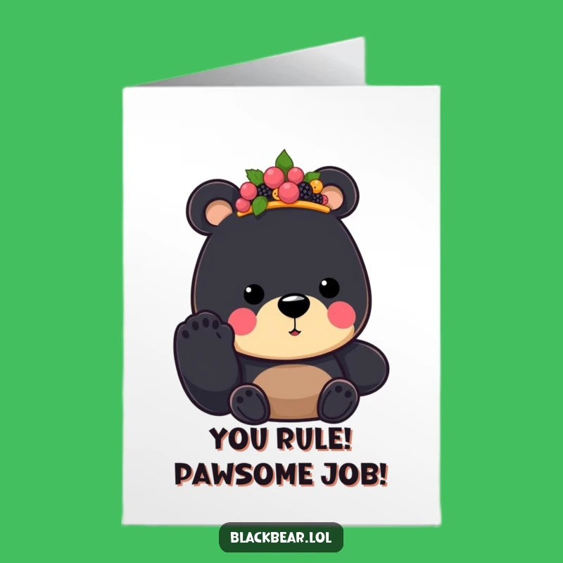 Free Printable Congrats Card: Bear King's Berry Crown Paw Offer, Downloadable Success!