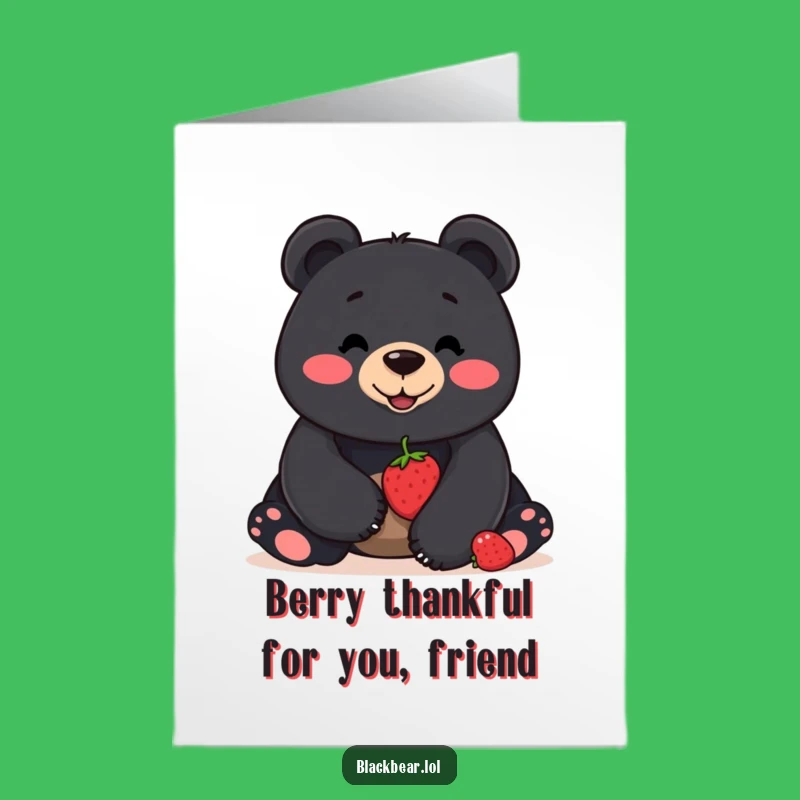 Free Printable Thank You Card: Bear Berry Balance, Funny Downloadable Gift