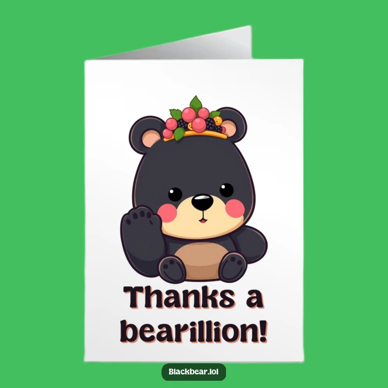 Free Printable Thank You Card: Bear King's Berry Crown Paw Offer, Downloadable Gratitude!