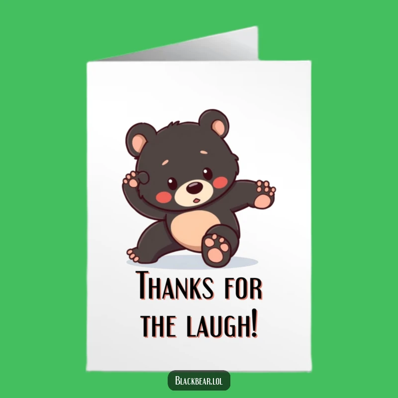 Free Printable Thank You Card: Clumsy Hero Bear Cub, Amusing Downloadable Gift for Thanks