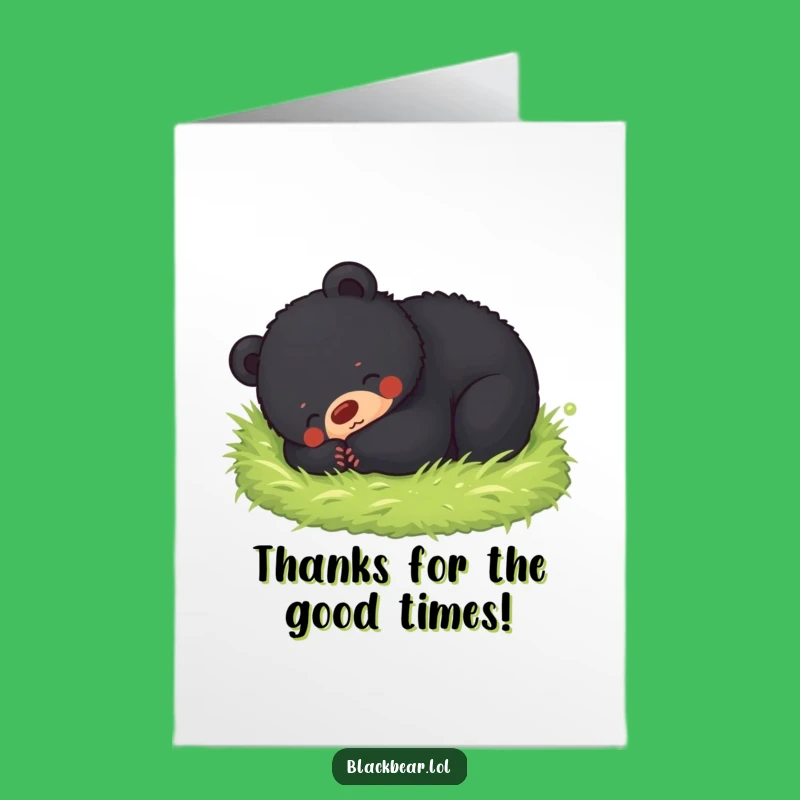 Free Printable Thank You Card: Content Bear Cub, Sweet Downloadable Gift for Gratitude