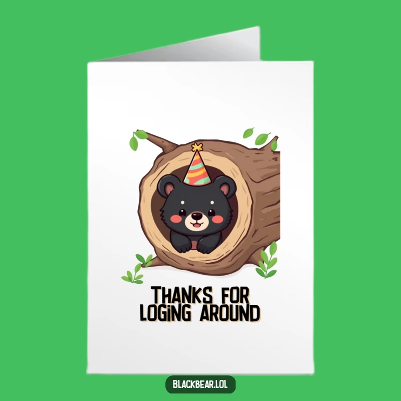 Funny Free Printable Thank You Card: Bear Cub Surprise, Grateful Downloadable Woodland Charm