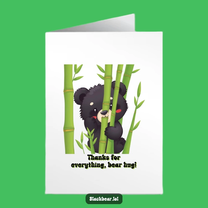 Funny Free Printable Thank You Card: Playful Bear Cub, Easy DIY Gift